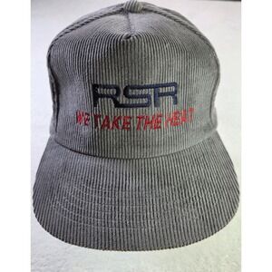 Vintage Yupoong Corduroy Snapback Hat RSR We Take The Heat Made In Korea Gray...
